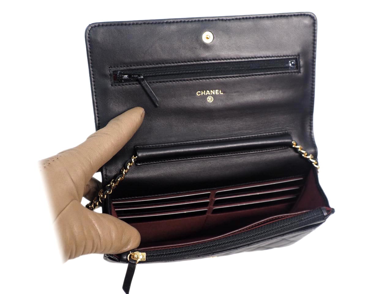 Chanel 16834454 Black Lambskin Wallet on Chain Gold Hardware - Image 9