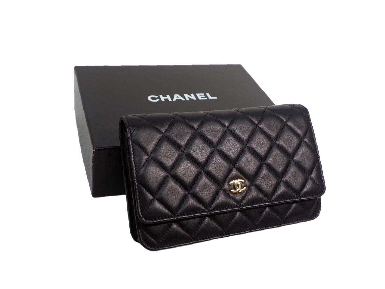 Chanel 16834454 Black Lambskin Wallet on Chain Gold Hardware - Image 11