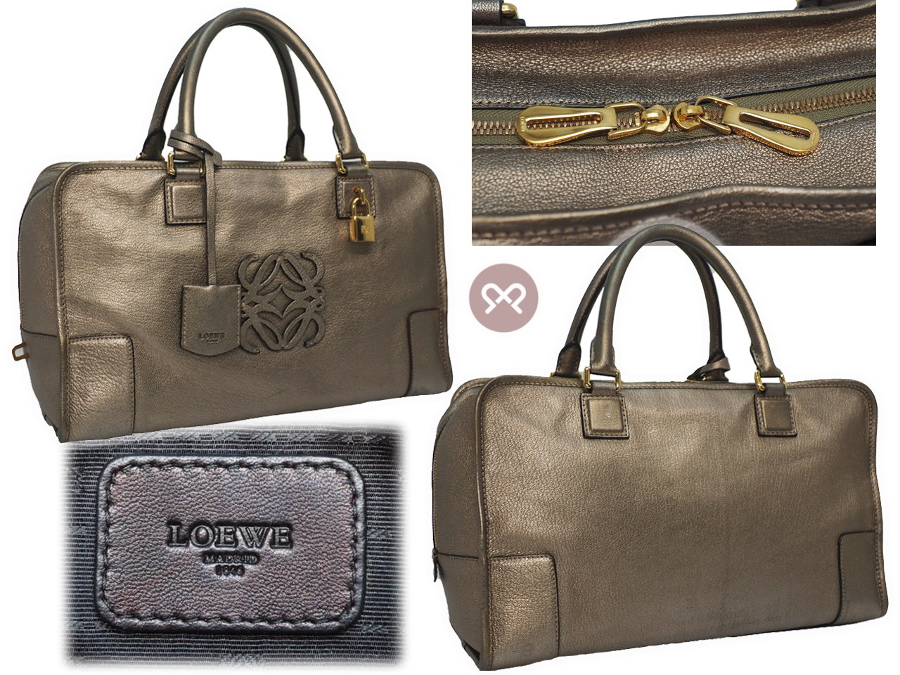 Loewe Limited Collection Gold/ Bronze Goat Leather Amazona 32 Large Tote/ Laptop - Image 2