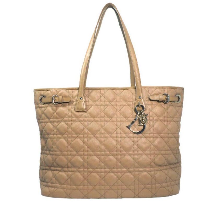 Dior Beige PVC Canvas Coated Cannage Panarea Tote Medium Document Horizontal Bag
