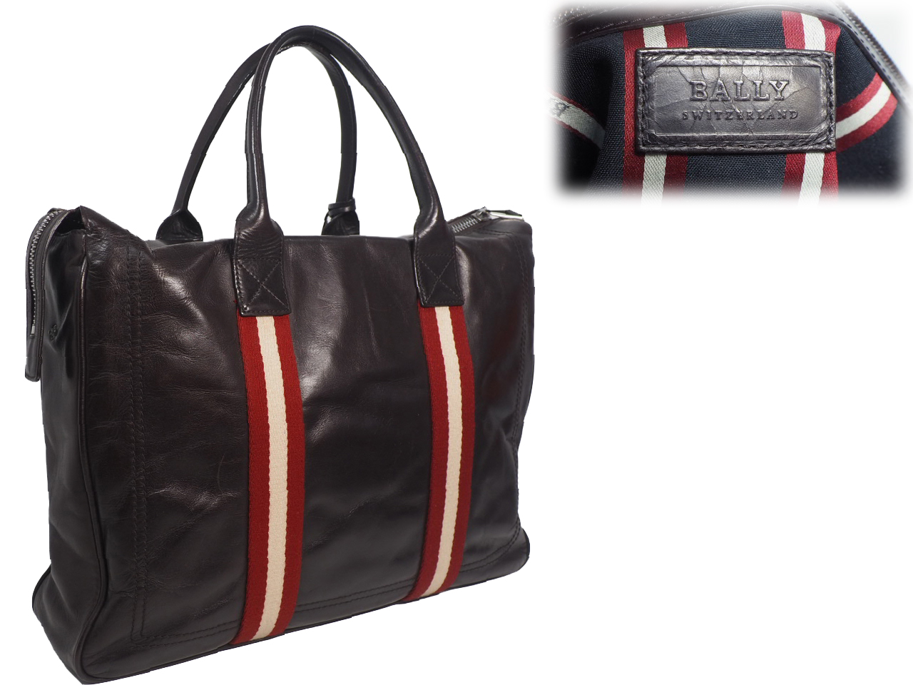 Bally Brown Soft Calf Leather Business Document/ Laptop Tote - Image 2