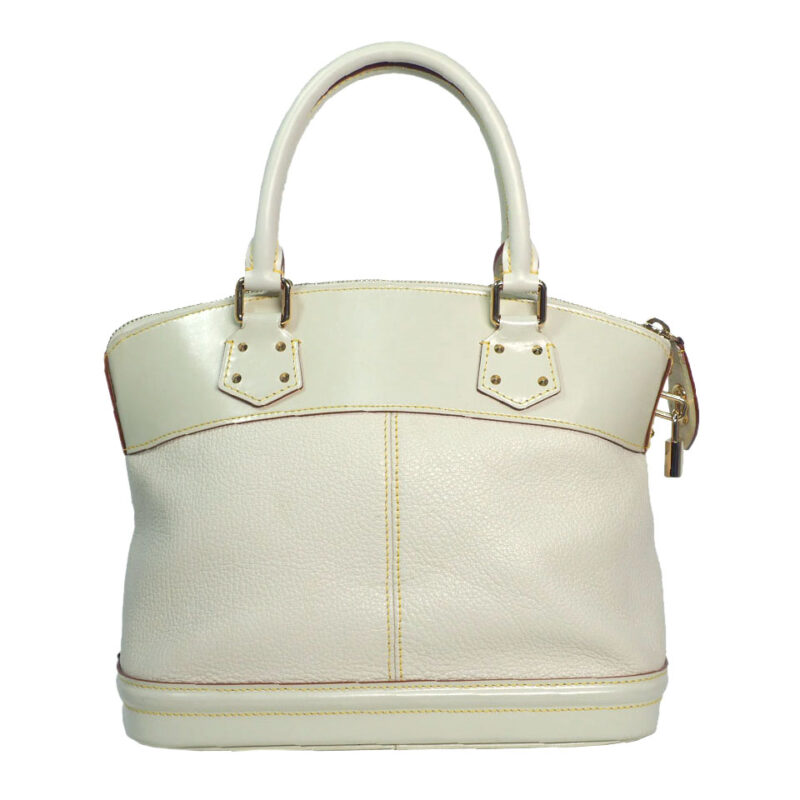Louis Vuitton M91887 Milky White Suhali Goat Leather Lockit Tote Bag
