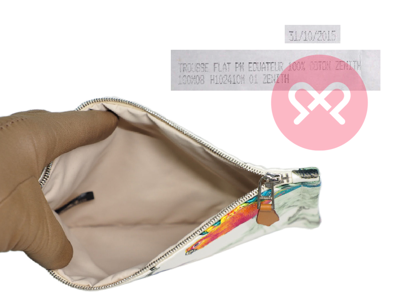 Hermes Flat Equateur Tendance Jungle Flat Case Silk Bird/ Monkey Cosmetic Trousse De Toilette Pouch - Image 4