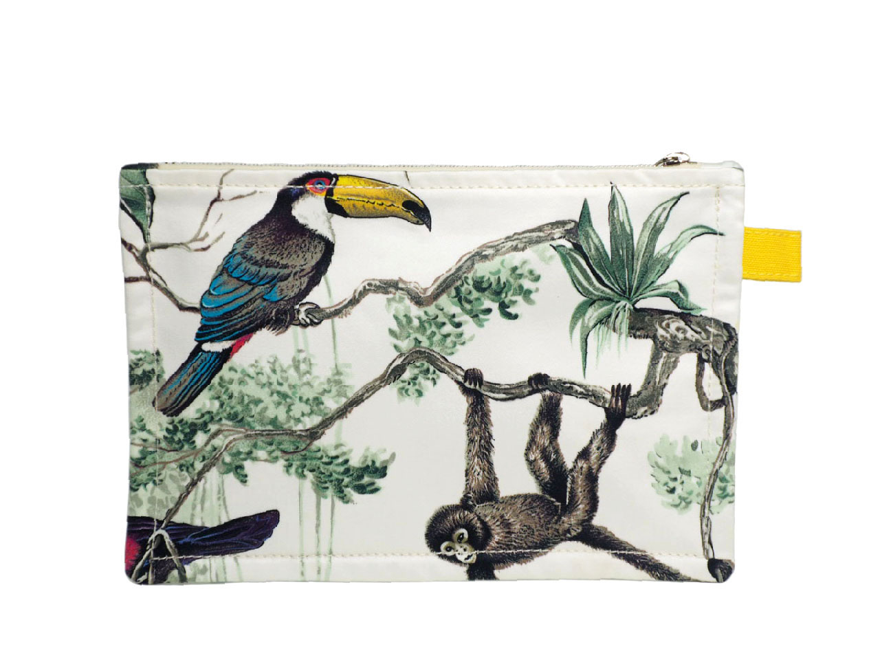 Hermes Flat Equateur Tendance Jungle Flat Case Silk Bird/ Monkey Cosmetic Trousse De Toilette Pouch - Image 2