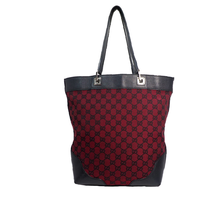 Gucci 272377 Burgundy / Black GG Bucket Medium Shopping Tote