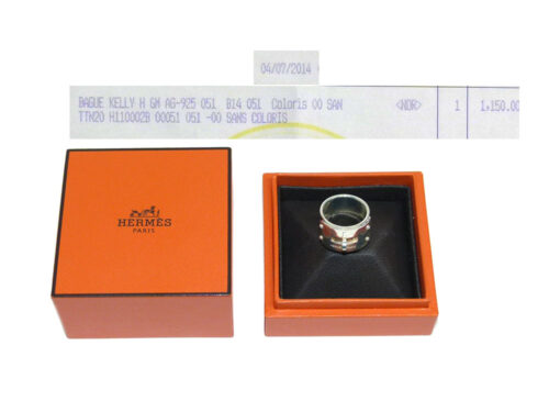 Hermes Silver 925 Kelly Ring, Large Model, GM Size 50