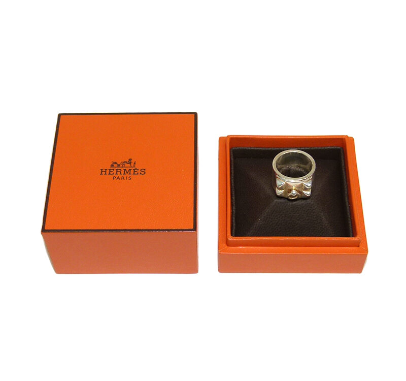 Hermes Silver 925 Collier de Chien Ring, Large Model, GM Size 48