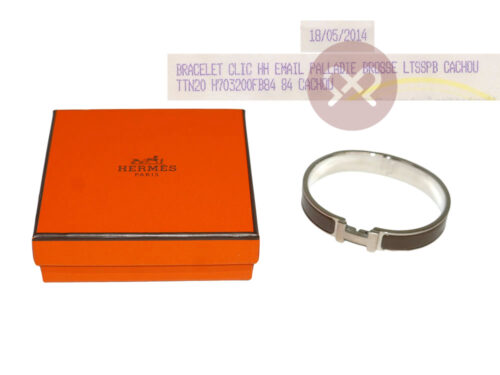 Hermes Clic HH Bracelet 0.5" Narrow Coco in Brushed Palladium Hardware