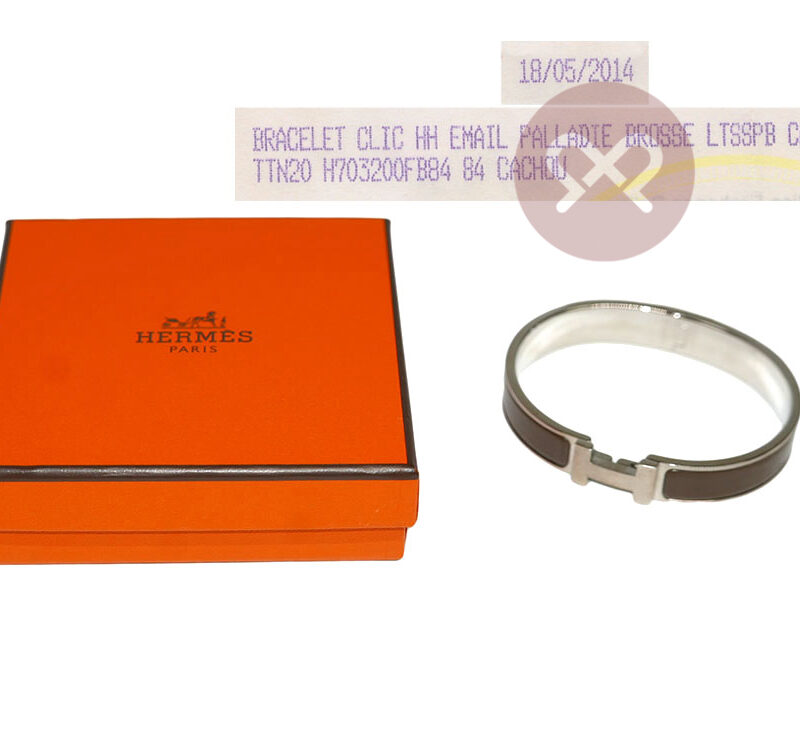 Hermes Clic HH Bracelet 0.5" Narrow Coco in Brushed Palladium Hardware