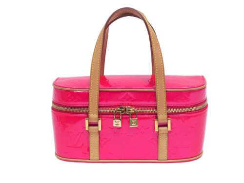 Rare find ! Louis Vuitton M91269 Fuschia Pink Monogram Vernis Leather Sullivan Horizontal PM Tote Bag (VI0093)