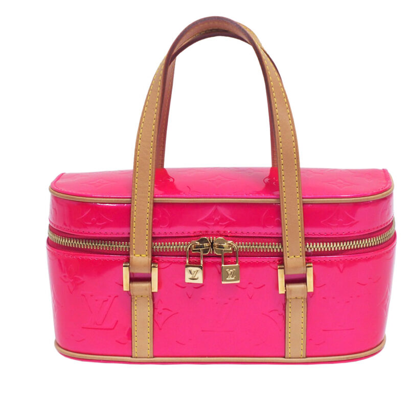 Rare find ! Louis Vuitton M91269 Fuschia Pink Monogram Vernis Leather Sullivan Horizontal PM Tote Bag (VI0093)
