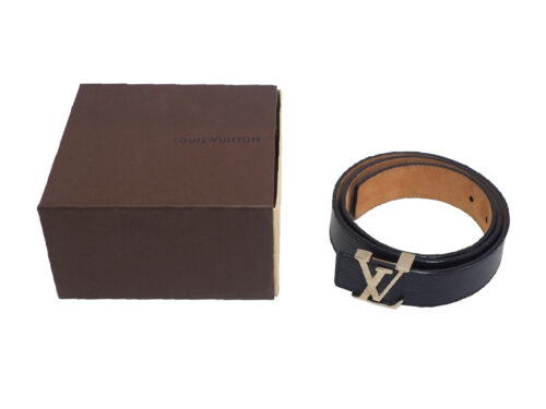 Louis Vuitton M9604 LV Initiales 30mm 80cm/32 inch Black Epi Leather Belt (CA3191)