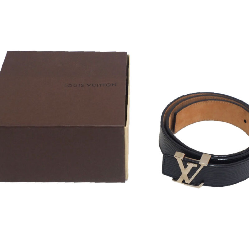 Louis Vuitton M9604 LV Initiales 30mm 80cm/32 inch Black Epi Leather Belt (CA3191)