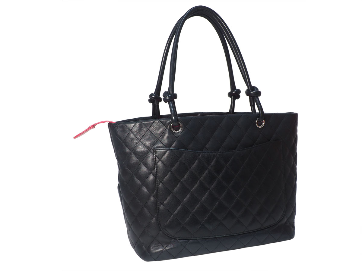Chanel 15135898 Cambon Quilted Black CC Shopping Large Tote - Image 4