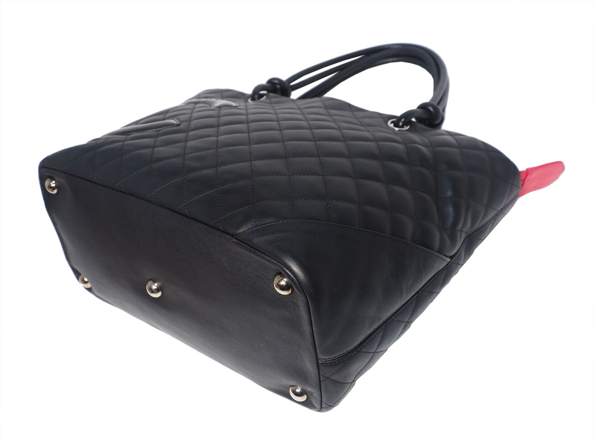 Chanel 15135898 Cambon Quilted Black CC Shopping Large Tote - Image 7