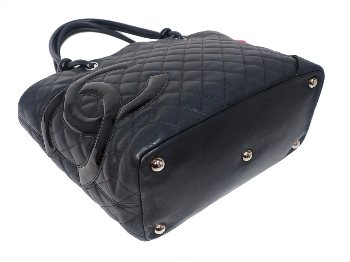 Chanel 15135898 Cambon Quilted Black CC Shopping Large Tote - Image 8