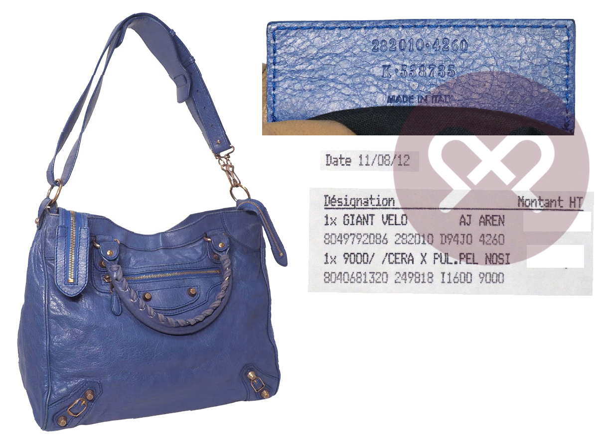 Balenciaga 282010 Blue Velo Giant 12 Rose Gold Hardware Motocycle 3-way Bag - Image 2