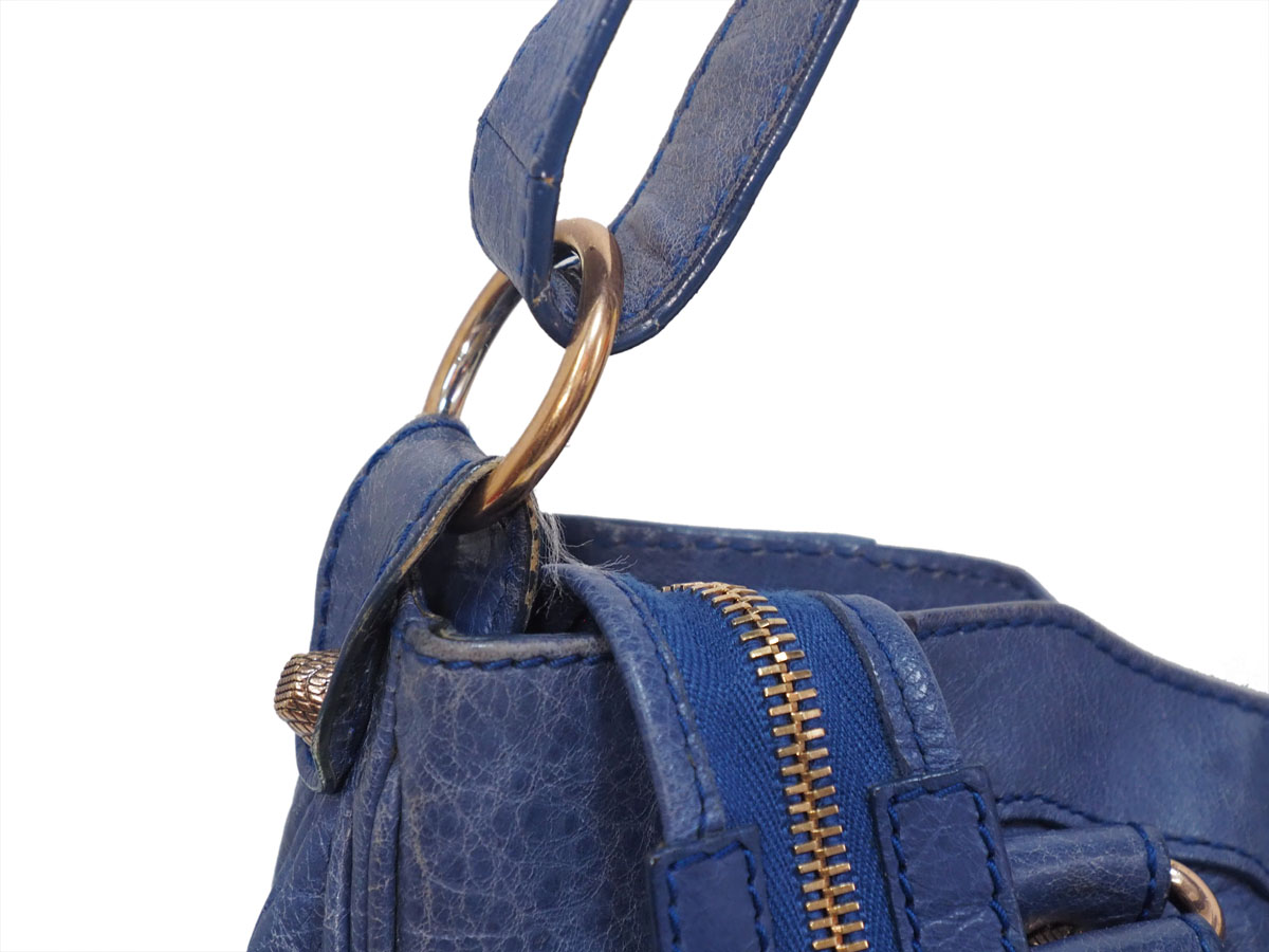 Balenciaga 282010 Blue Velo Giant 12 Rose Gold Hardware Motocycle 3-way Bag - Image 8