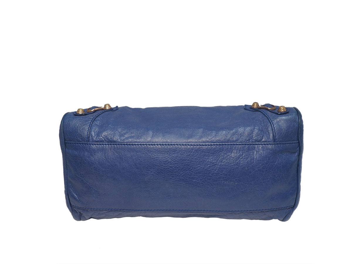 Balenciaga 282010 Blue Velo Giant 12 Rose Gold Hardware Motocycle 3-way Bag - Image 5