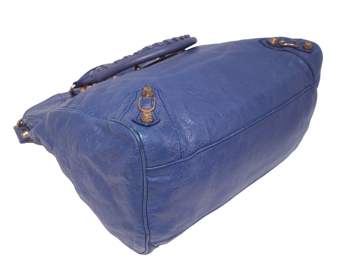 Balenciaga 282010 Blue Velo Giant 12 Rose Gold Hardware Motocycle 3-way Bag - Image 6