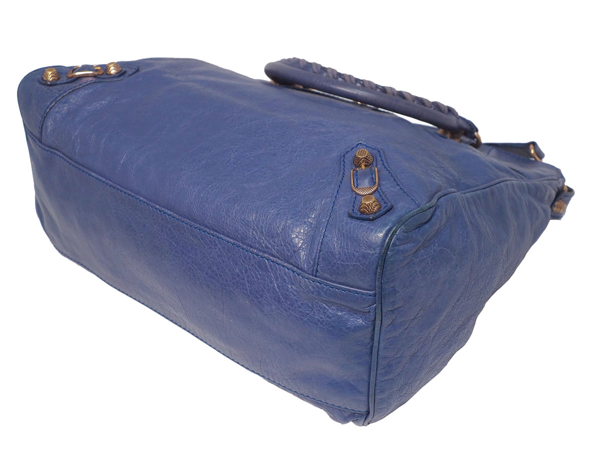 Balenciaga 282010 Blue Velo Giant 12 Rose Gold Hardware Motocycle 3-way Bag - Image 7