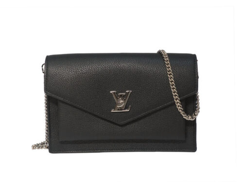 Louis Vuitton M63471 Black Calf Leather MYLOCKME Chain Pochette
