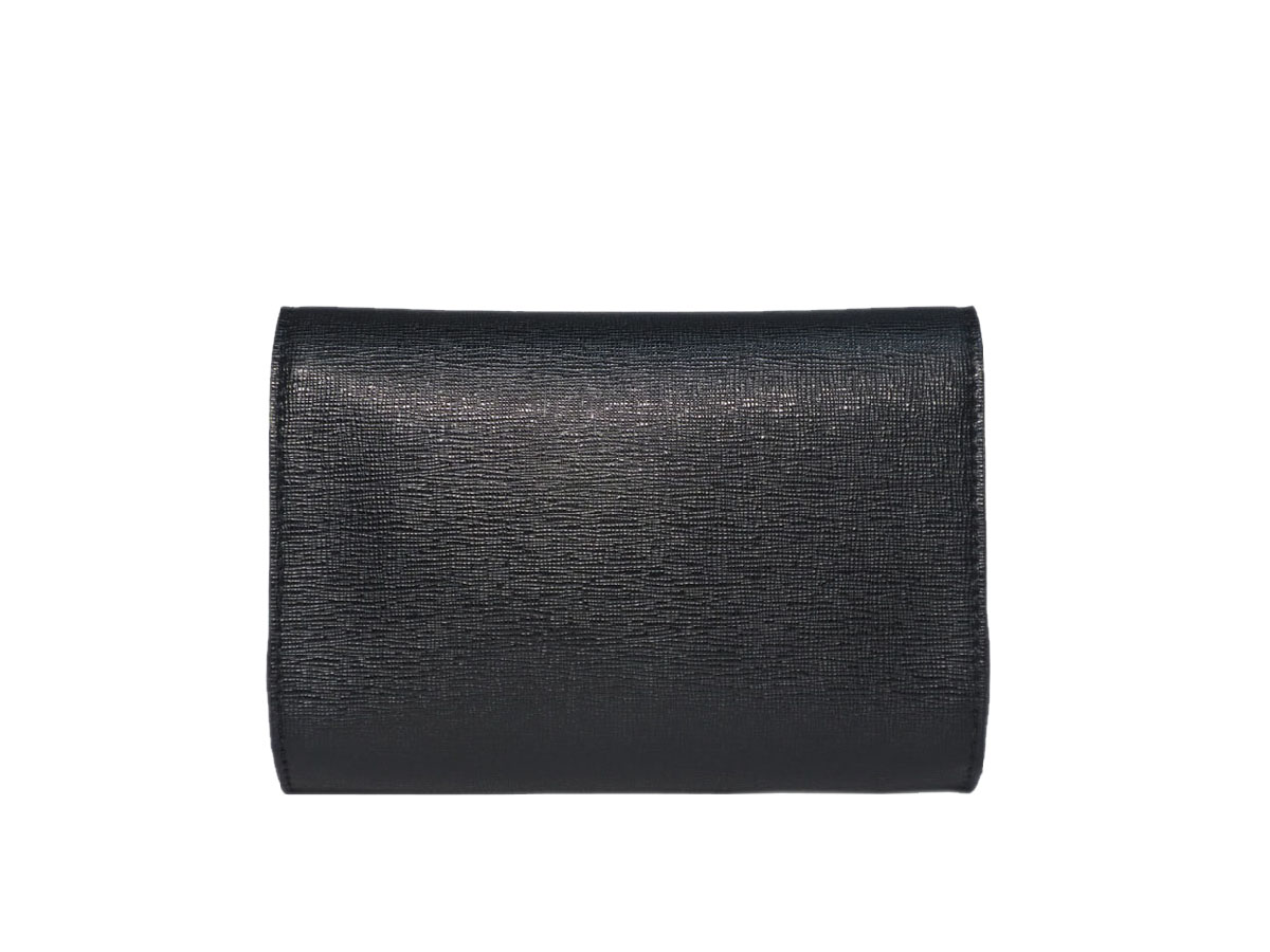 Fendi 8M0322 Studded Monster Black Calf Leather Multifunction Wallet on Chain Gold Hardware - Image 3