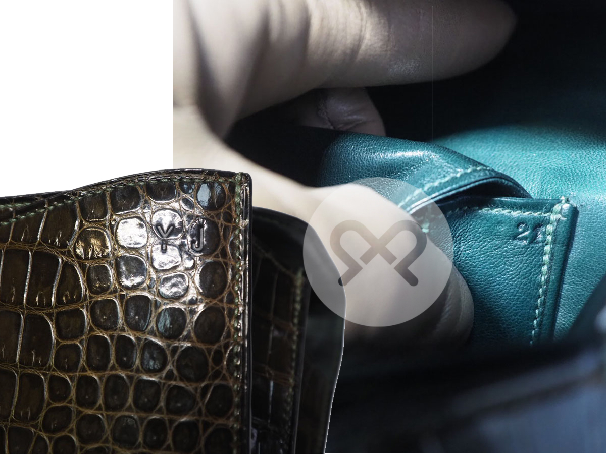 Hermes Crocodile Brown Shiny Alligator Sac Ring Gold Hardware Tote Bag (.21) Exotic leathers - Image 10