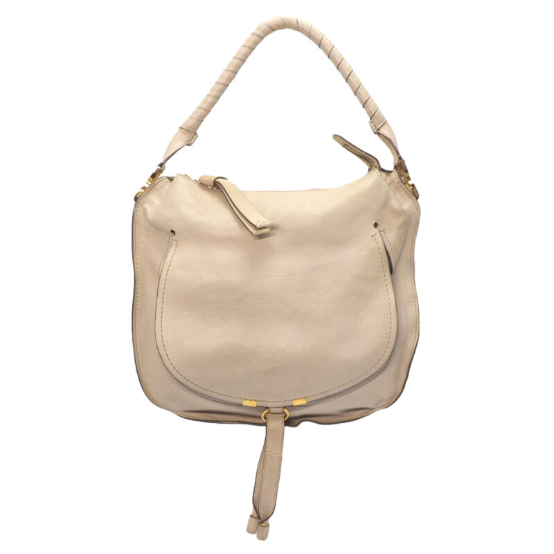 Chloe Marcie Leather Hobo Large in Cream Color