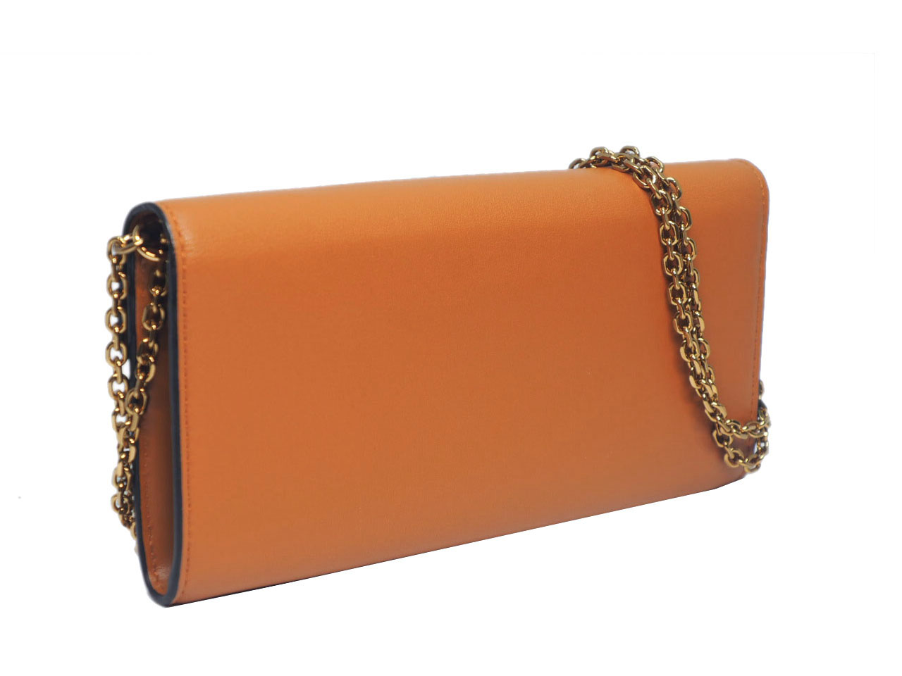 MCM Patricia Cognac Clutch Bag Wallet On The Chain CrossBody Flap Wallet - Image 5