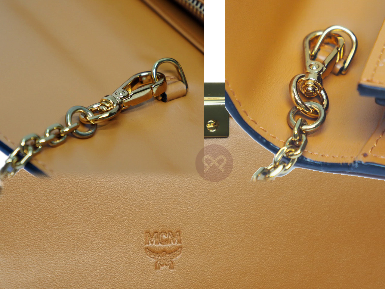 MCM Patricia Cognac Clutch Bag Wallet On The Chain CrossBody Flap Wallet - Image 13