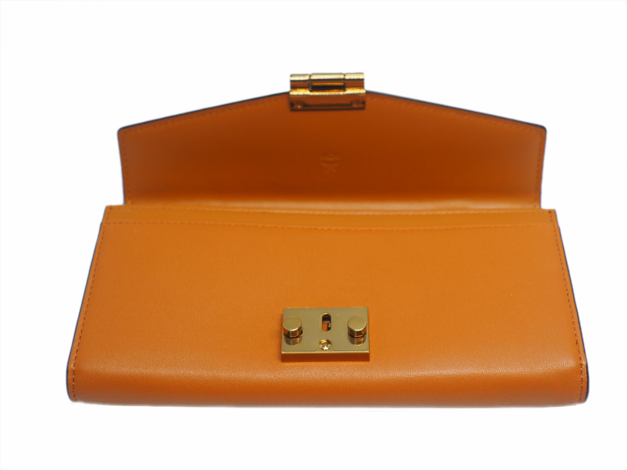 MCM Patricia Cognac Clutch Bag Wallet On The Chain CrossBody Flap Wallet - Image 7