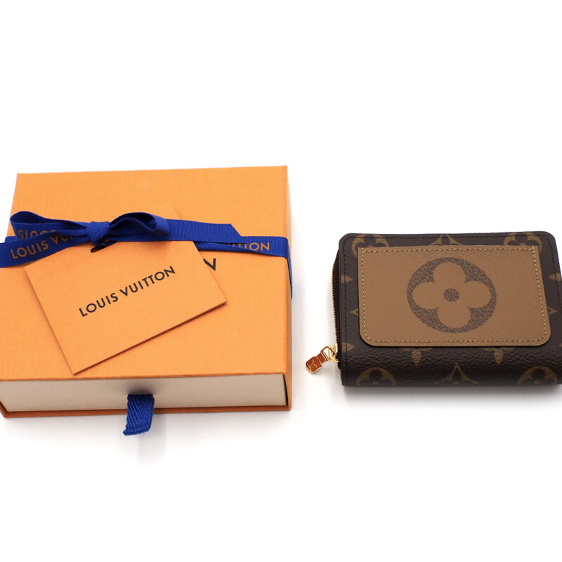 BRAND NEW ! Louis Vuitton M81461 Lou Wallet Monogram Giant Reverse Canvas Compact Wallet