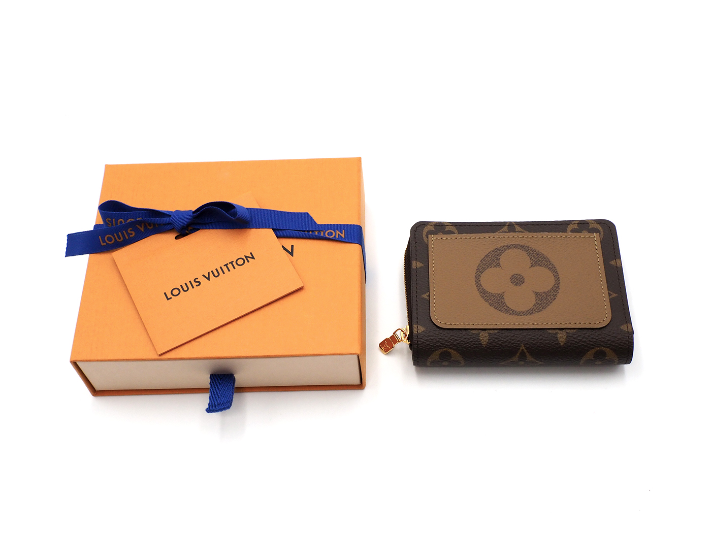 BRAND NEW ! Louis Vuitton M81461 Lou Wallet Monogram Giant Reverse Canvas Compact Wallet
