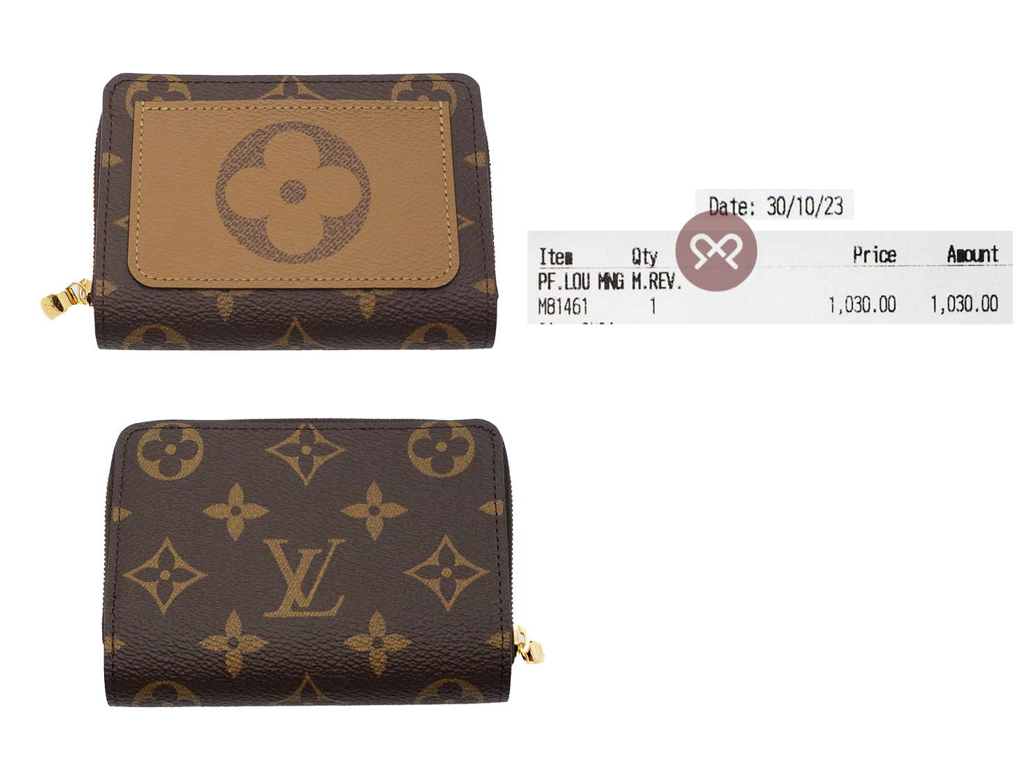 BRAND NEW ! Louis Vuitton M81461 Lou Wallet Monogram Giant Reverse Canvas Compact Wallet - Image 2