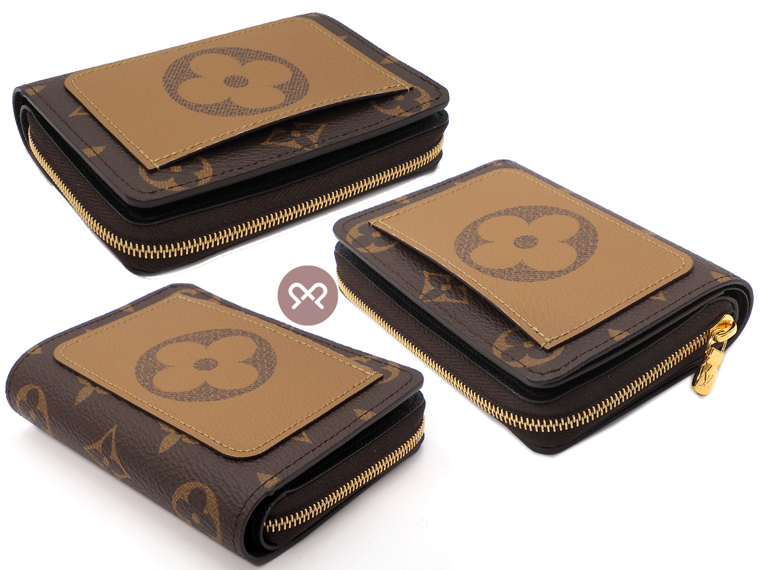 BRAND NEW ! Louis Vuitton M81461 Lou Wallet Monogram Giant Reverse Canvas Compact Wallet - Image 4