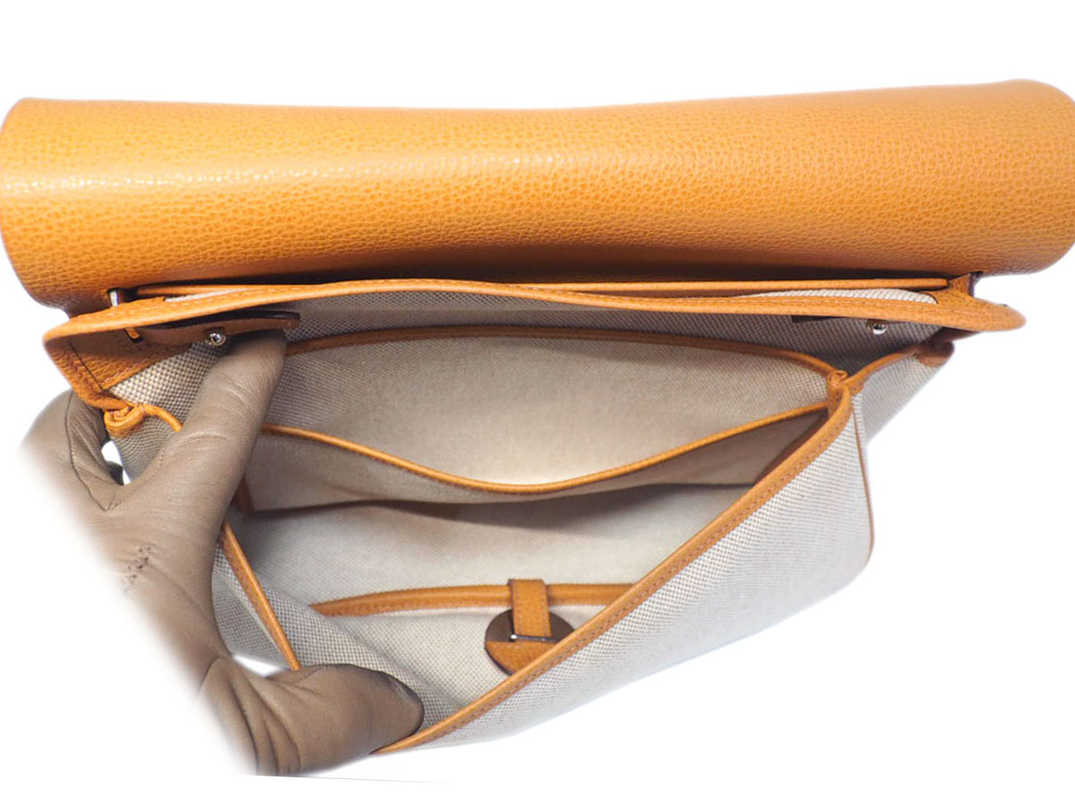 Hermes Toile Beige/ Gold Leather Colorado MM 'I' Stamp 3-way bag - Image 12
