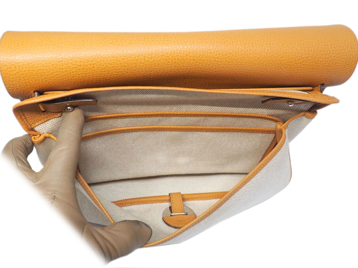 Hermes Toile Beige/ Gold Leather Colorado MM 'I' Stamp 3-way bag - Image 11