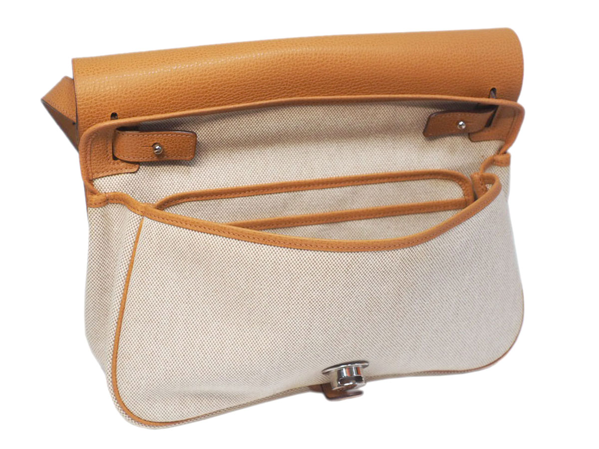 Hermes Toile Beige/ Gold Leather Colorado MM 'I' Stamp 3-way bag - Image 10