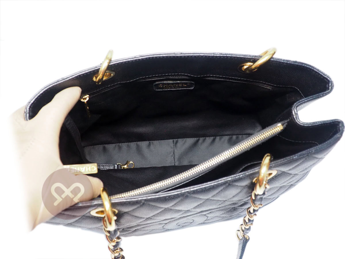 Chanel 15918235 Black Caviar Grand Shopping Tote Gold Hardware - Image 9