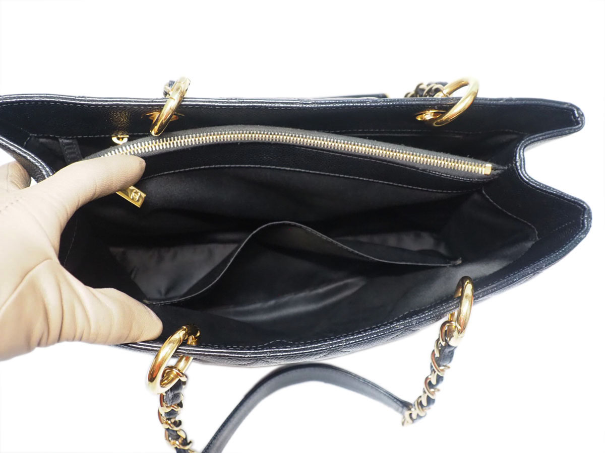 Chanel 15918235 Black Caviar Grand Shopping Tote Gold Hardware - Image 11