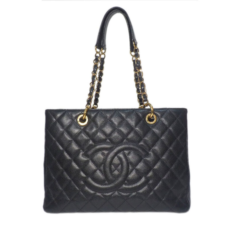 Chanel 15918235 Black Caviar Grand Shopping Tote Gold Hardware