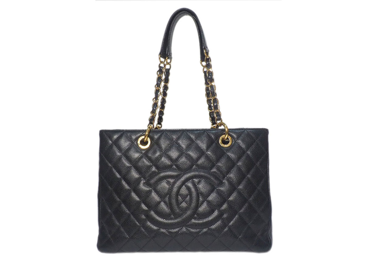 Chanel 15918235 Black Caviar Grand Shopping Tote Gold Hardware