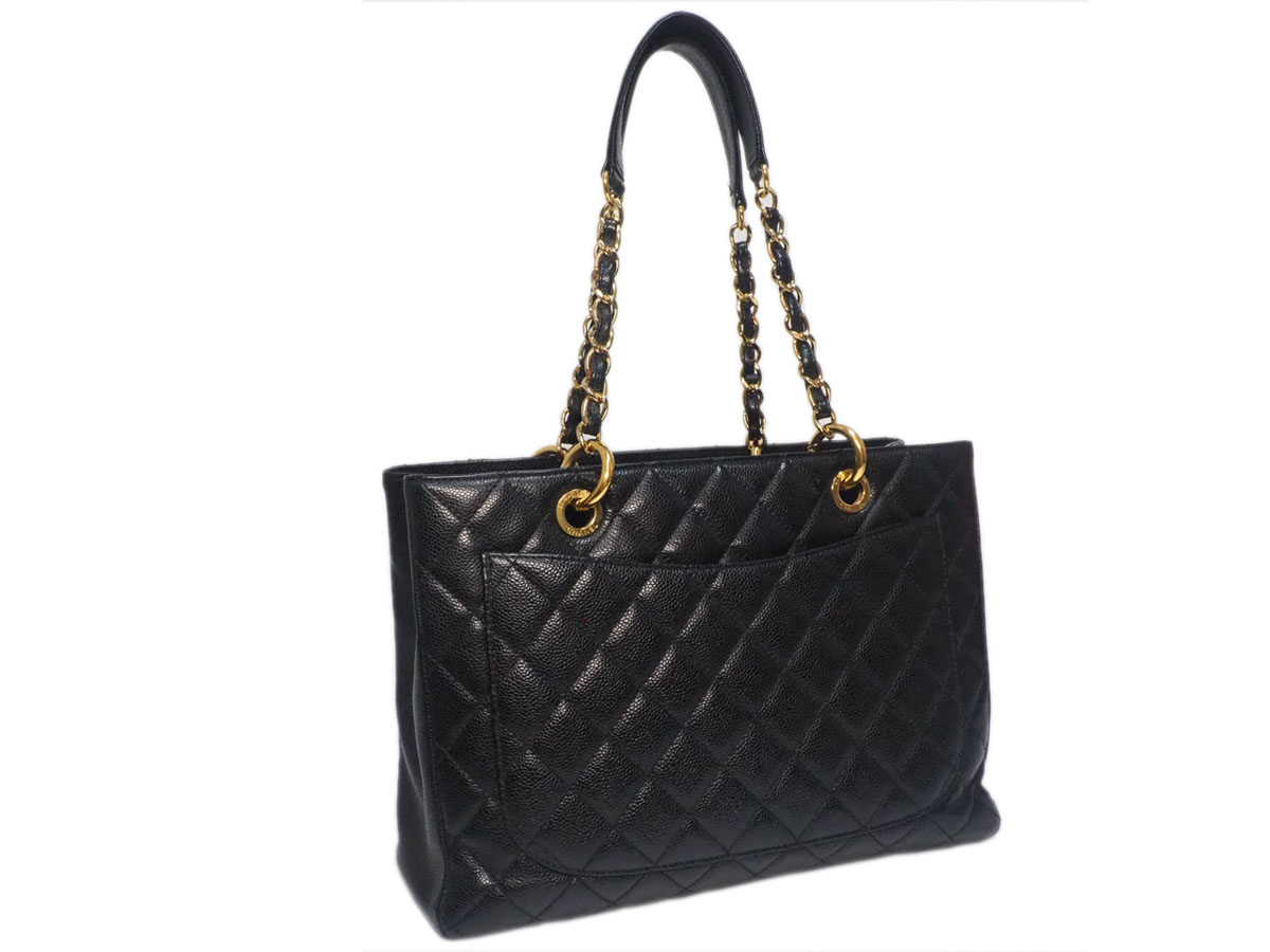 Chanel 15918235 Black Caviar Grand Shopping Tote Gold Hardware - Image 4