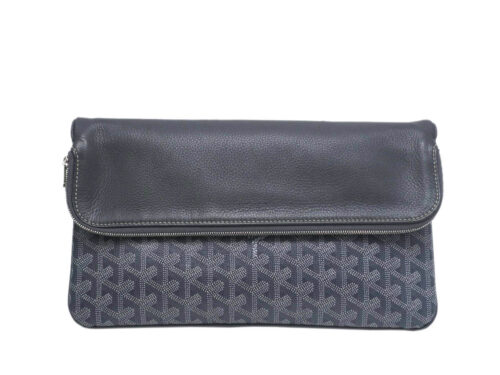 Goyard Grey Goyardine Sainte Marie Reversible Pochette Clutch-SAR020184
