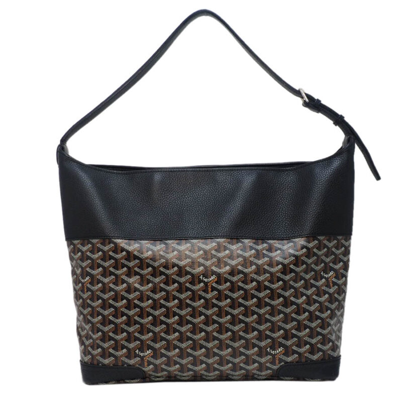 Goyard Black/ Black Grenadine Top Zipper Closure Hobo Bag -MAE 020155