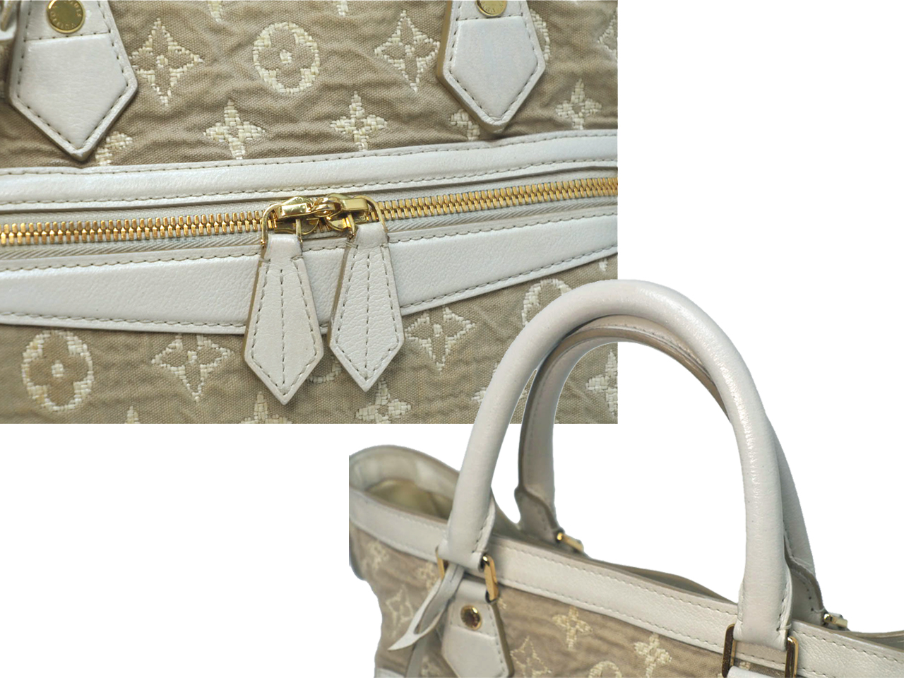 Louis Vuitton Limited Edition M93495 Monogram Sabbia Blanc Cabas MM Tote Bag (FO4160) - Image 7