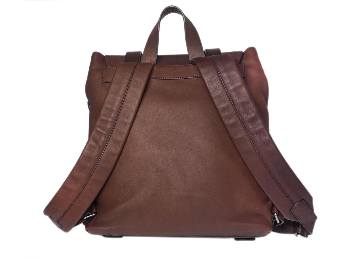 Bally Biscan/ 11 Chestnut Brown Soft Calf Leather Business Document/ Laptop Backpack - Image 3