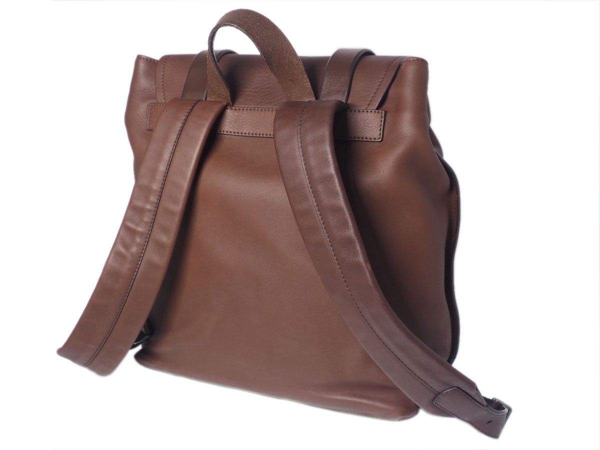 Bally Biscan/ 11 Chestnut Brown Soft Calf Leather Business Document/ Laptop Backpack - Image 4