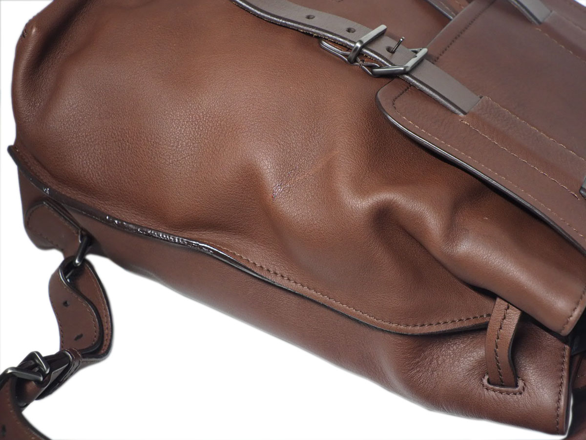 Bally Biscan/ 11 Chestnut Brown Soft Calf Leather Business Document/ Laptop Backpack - Image 11